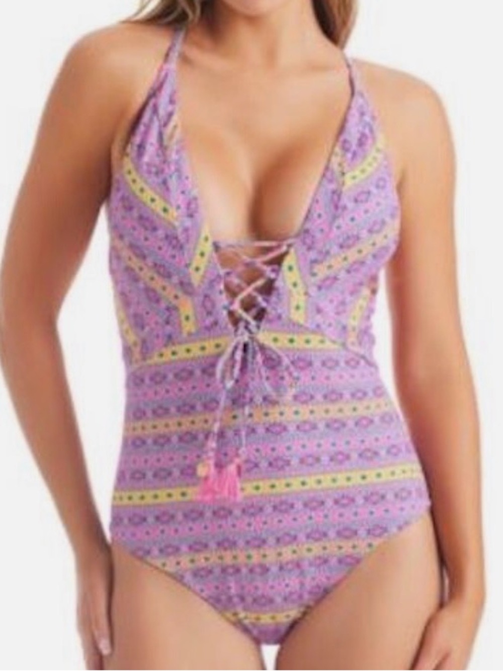 One Piece Lace Up Swim Suit. 1st photo is to show fit